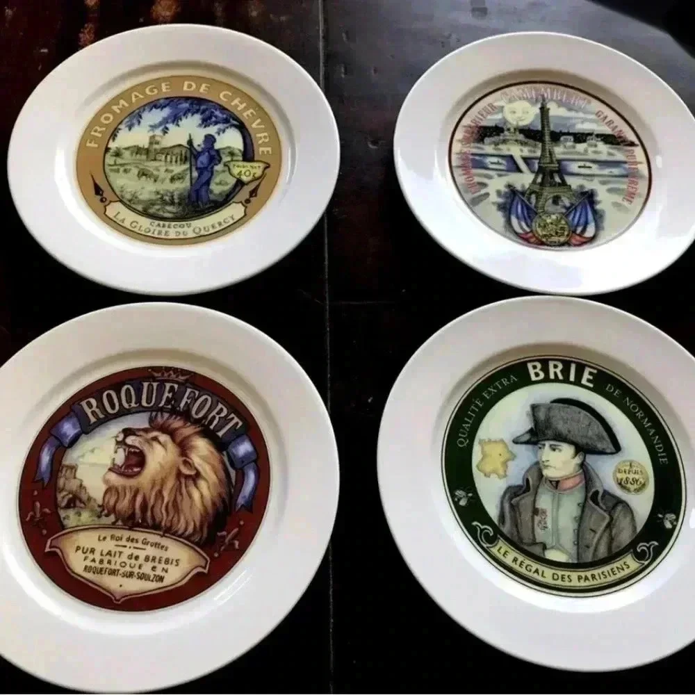 Restoration Hardware 2002 Set of 4 Cheese Salad Luncheon Dessert Plates
